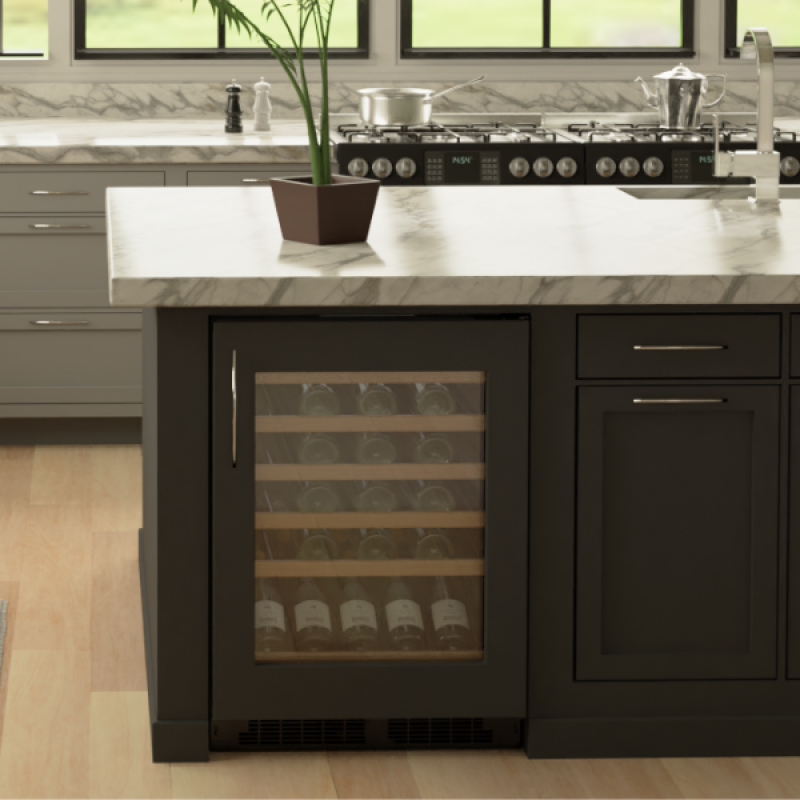 24-In Built-In High-Efficiency Single Zone Wine Refrigerator With Display Rack MLWC324IG01A