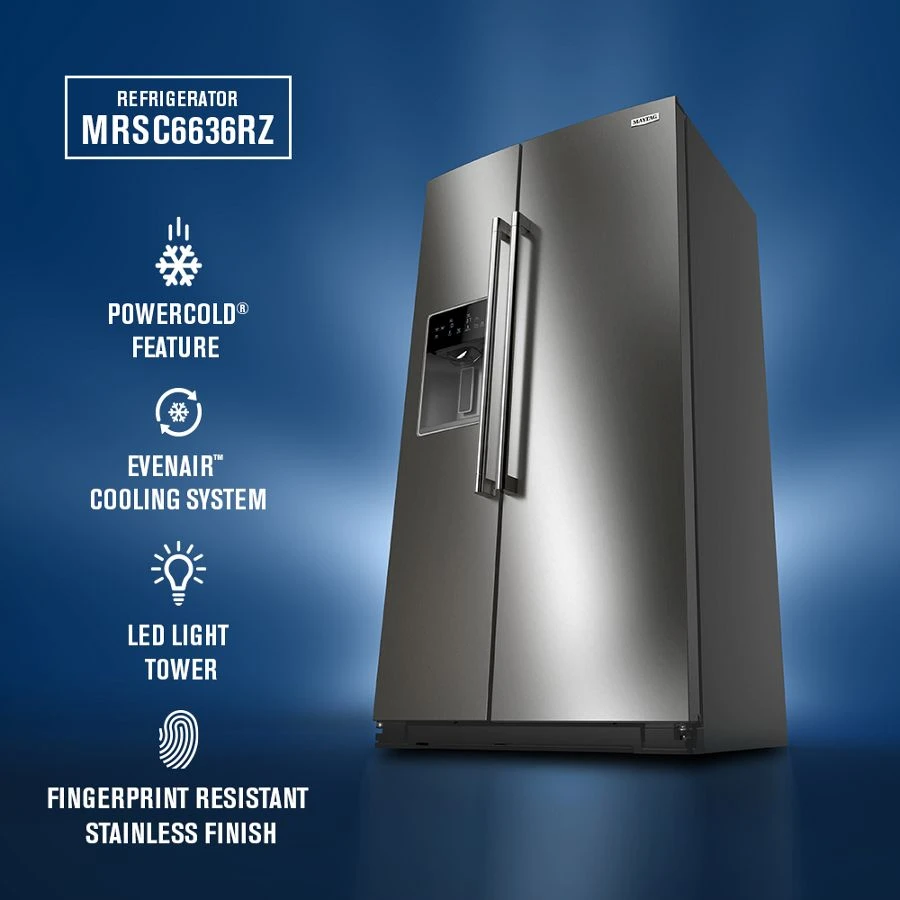 36-inch Wide Counter-depth Side-by-side Refrigerator With Arctic Blue Interior - 20.8 Cu. Ft. MRSC6636RZ