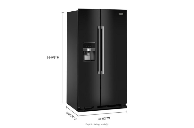 Maytag 36-Inch Wide Side-by-Side Refrigerator - 25 Cu. Ft. Black MRSF4036PB Picture 1