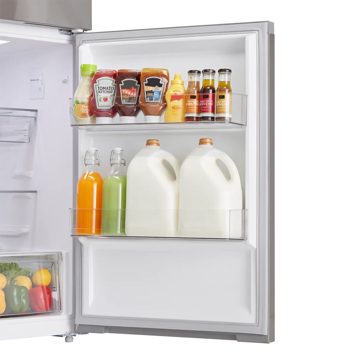 14 CF Top Mount Refrigerator, Glass Shelves, Ice Maker Ready, ESTAR MRT14D3BST