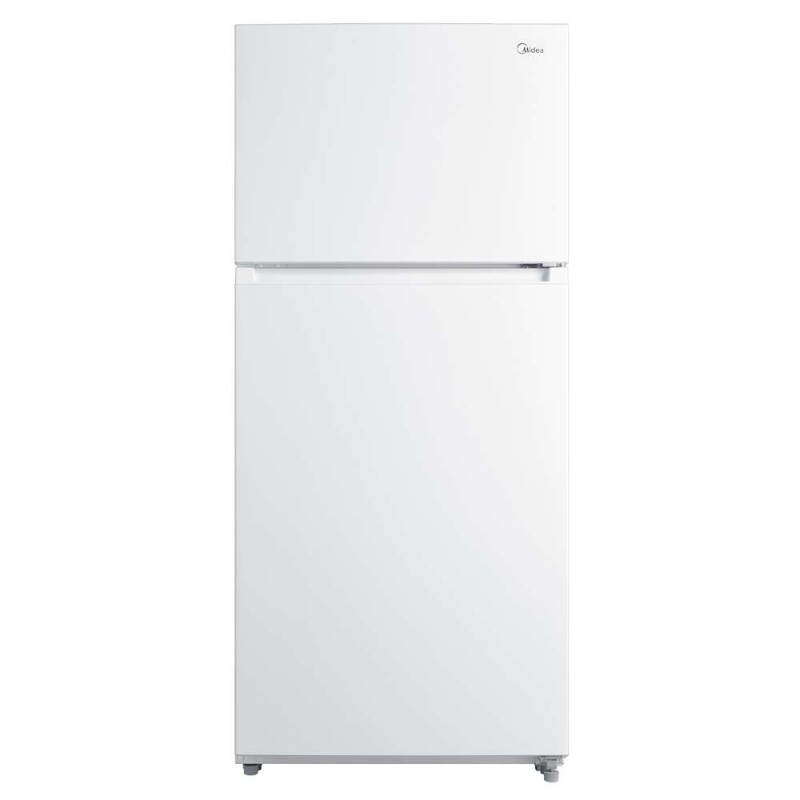 Midea 14 CF Top Mount Refrigerator, Glass Shelves, Ice Maker Ready, ESTAR White MRT14D3BWW Picture 1