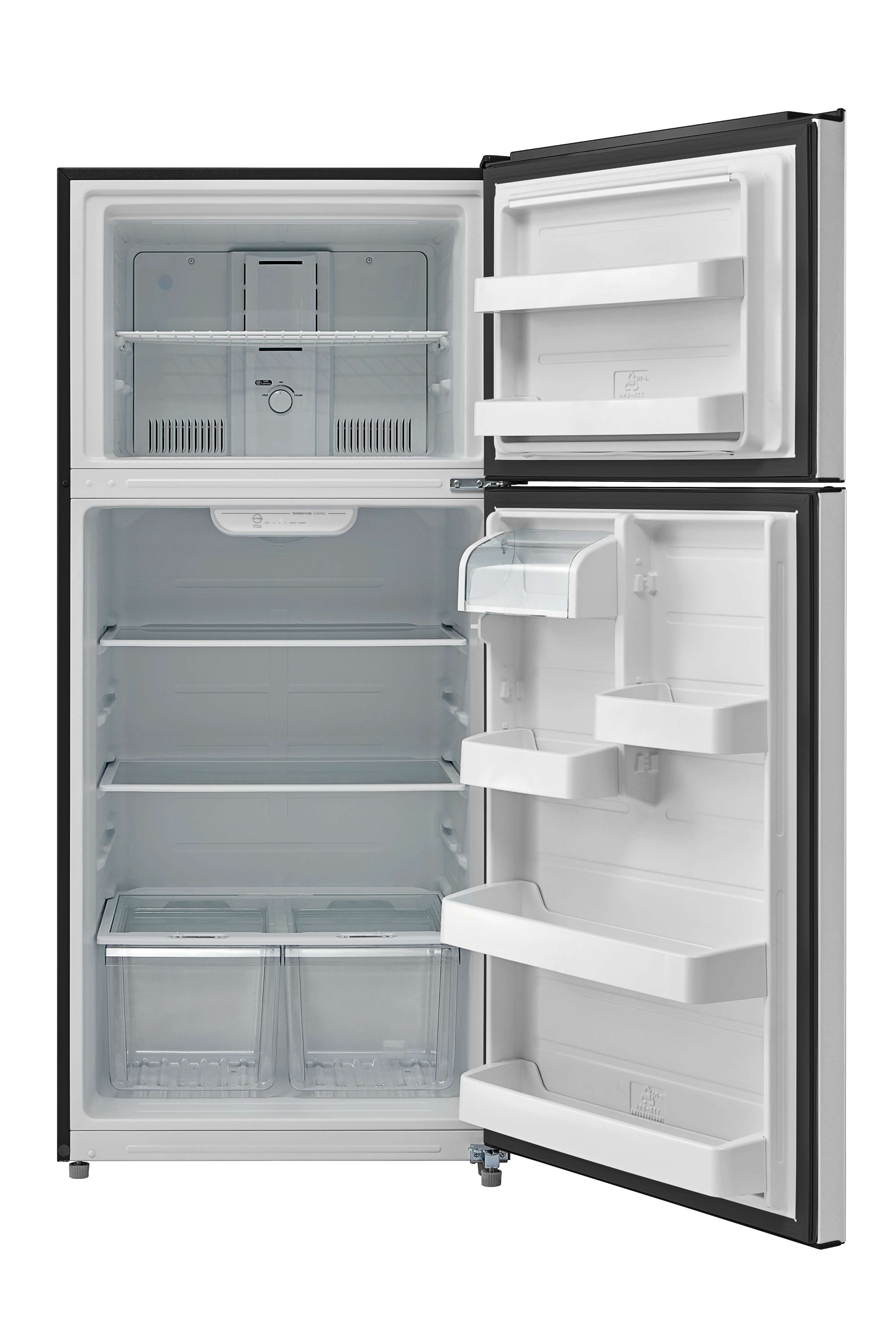 18 CF Top Mount Refrigerator, Glass Shelves, Ice Maker Ready, ESTAR MRT18S3AST
