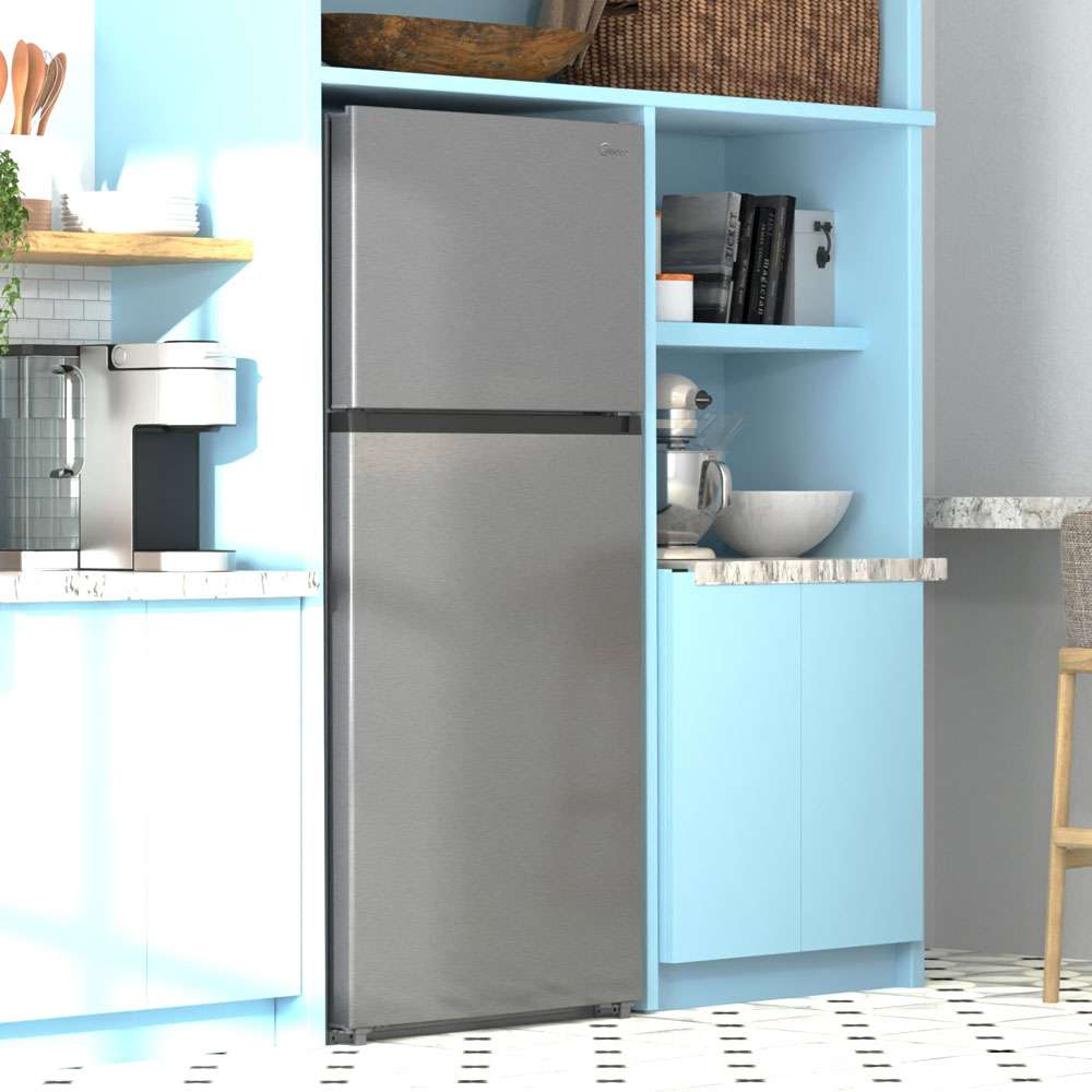 18 CF Top Mount Refrigerator, Glass Shelves, Ice Maker Ready, ESTAR MRT18S3AST