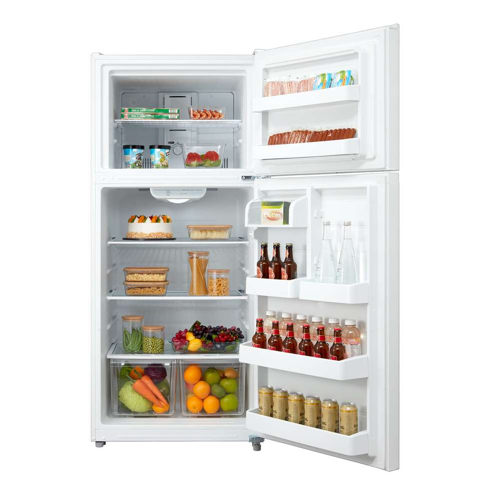 19 CF Top Mount Refrigerator, Glass Shelves, Ice Maker Ready, ESTAR MRT18S3AWW