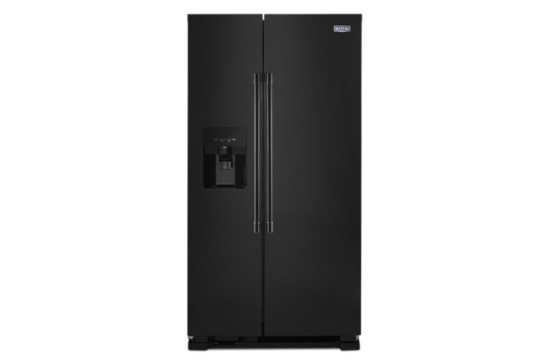 Maytag 36-Inch Wide Side-by-Side Refrigerator with Exterior Ice and Water Dispenser - 25 Cu. Ft. Black MSS25C4MGB Picture 1