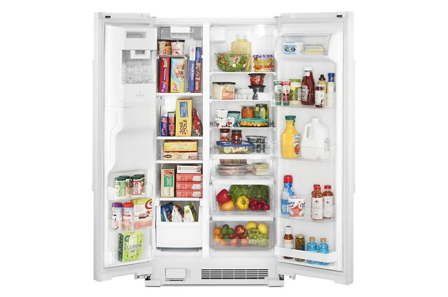 36-Inch Wide Side-by-Side Refrigerator with Exterior Ice and Water Dispenser - 25 Cu. Ft. MSS25C4MGW