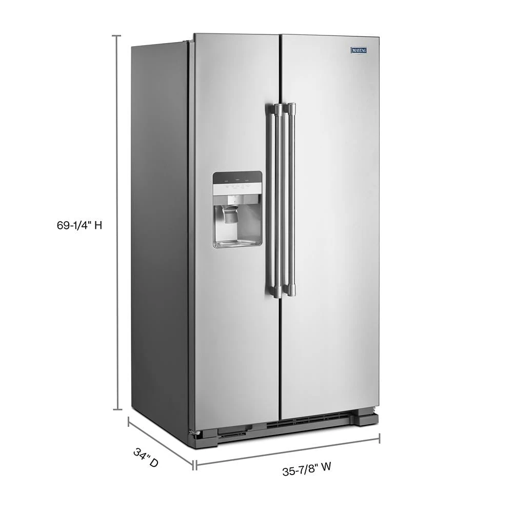 36-Inch Wide Side-by-Side Refrigerator with Exterior Ice and Water Dispenser - 25 Cu. Ft. MSS25C4MGZ