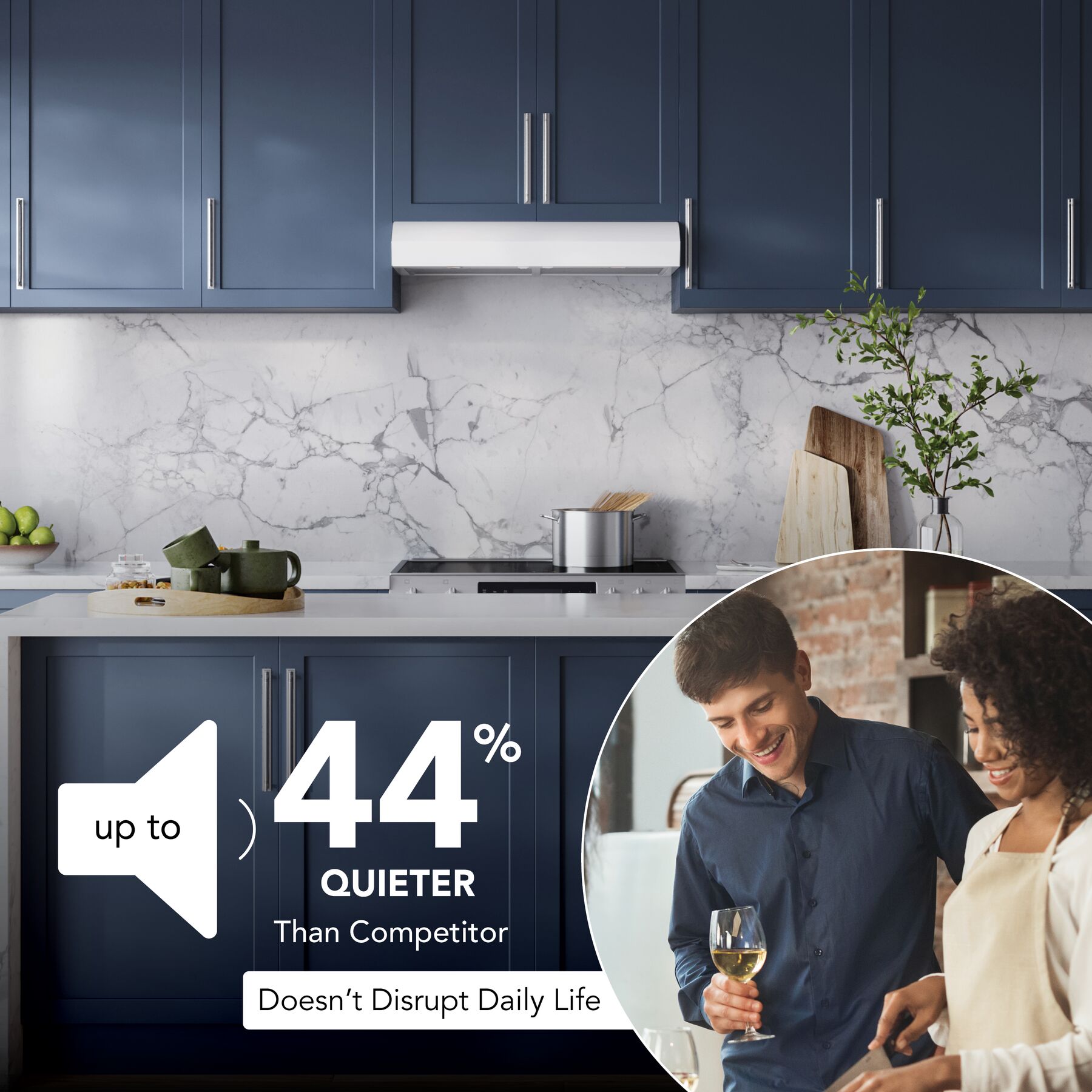 Broan-NuTone 30-Inch Under Cabinet Range Hood, ENERGY STAR, 350 Max Blower CFM, White MTR1303WW