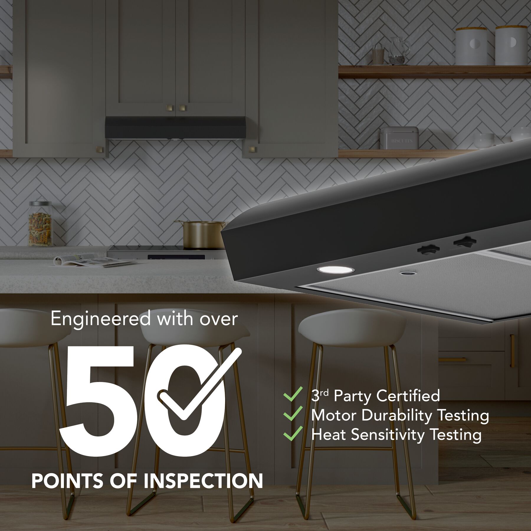 Broan-NuTone 30-Inch Under Cabinet Range Hood, ENERGY STAR, 350 Max Blower CFM, White MTR2303WW