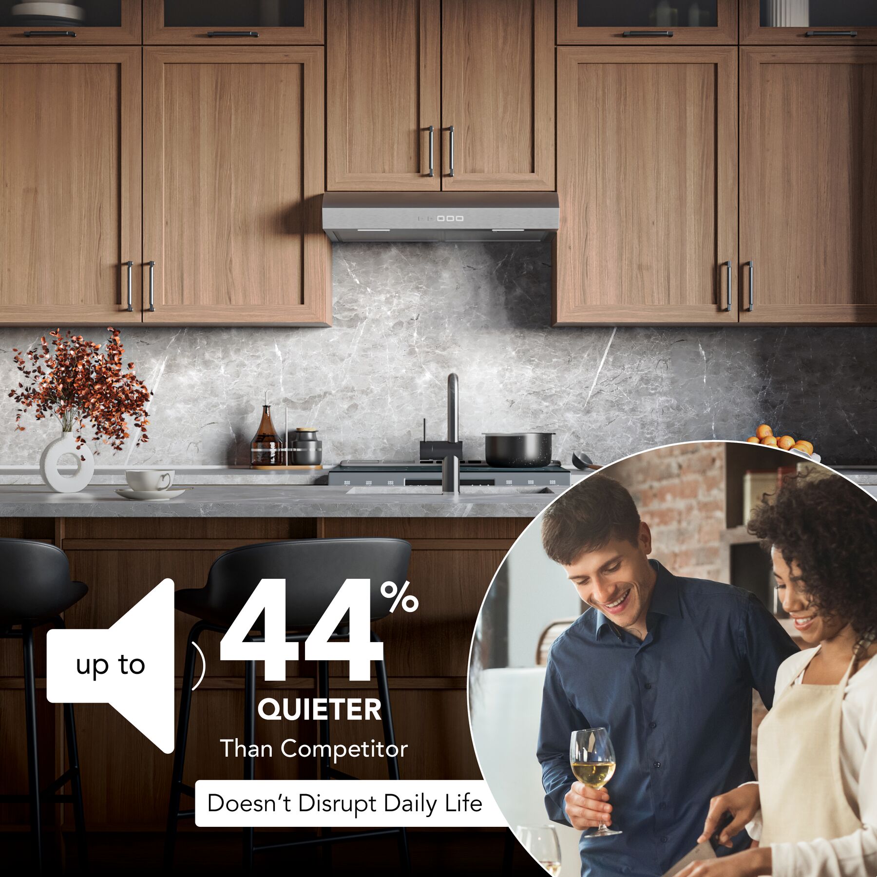 Mantra 36Inch 350 MAX Blower CFM 1.5 Sones Range Hood MTR2363SS