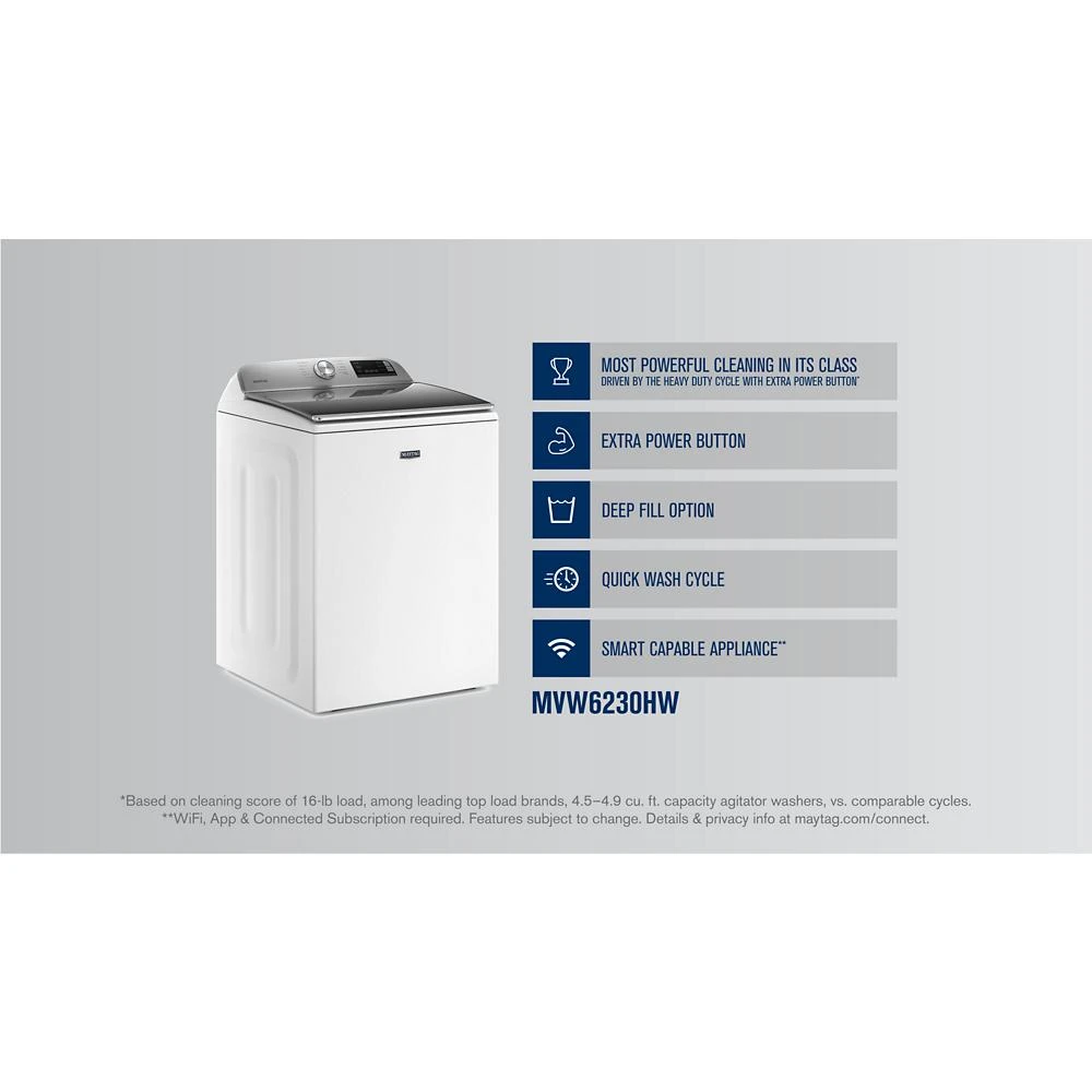 Smart Top Load Washer with Extra Power - 4.7 cu. ft. MVW6230HW
