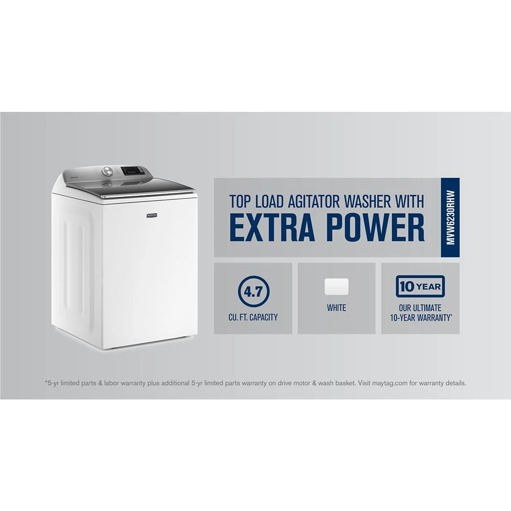 Smart Top Load Washer with Extra Power - 4.7 cu. ft. MVW6230RHW