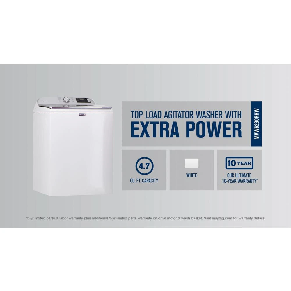 Smart Top Load Washer with Extra Power - 4.7 cu. ft. MVW6230RHW