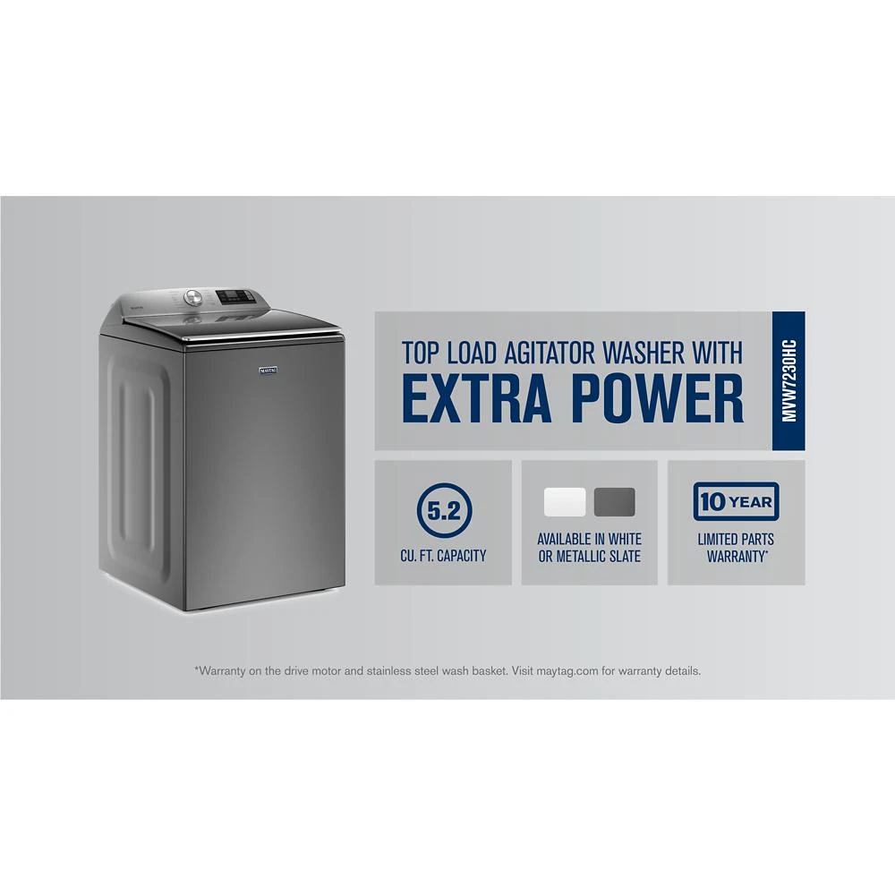 Smart Top Load Washer with Extra Power Button - 5.2 cu. ft. MVW7230HC