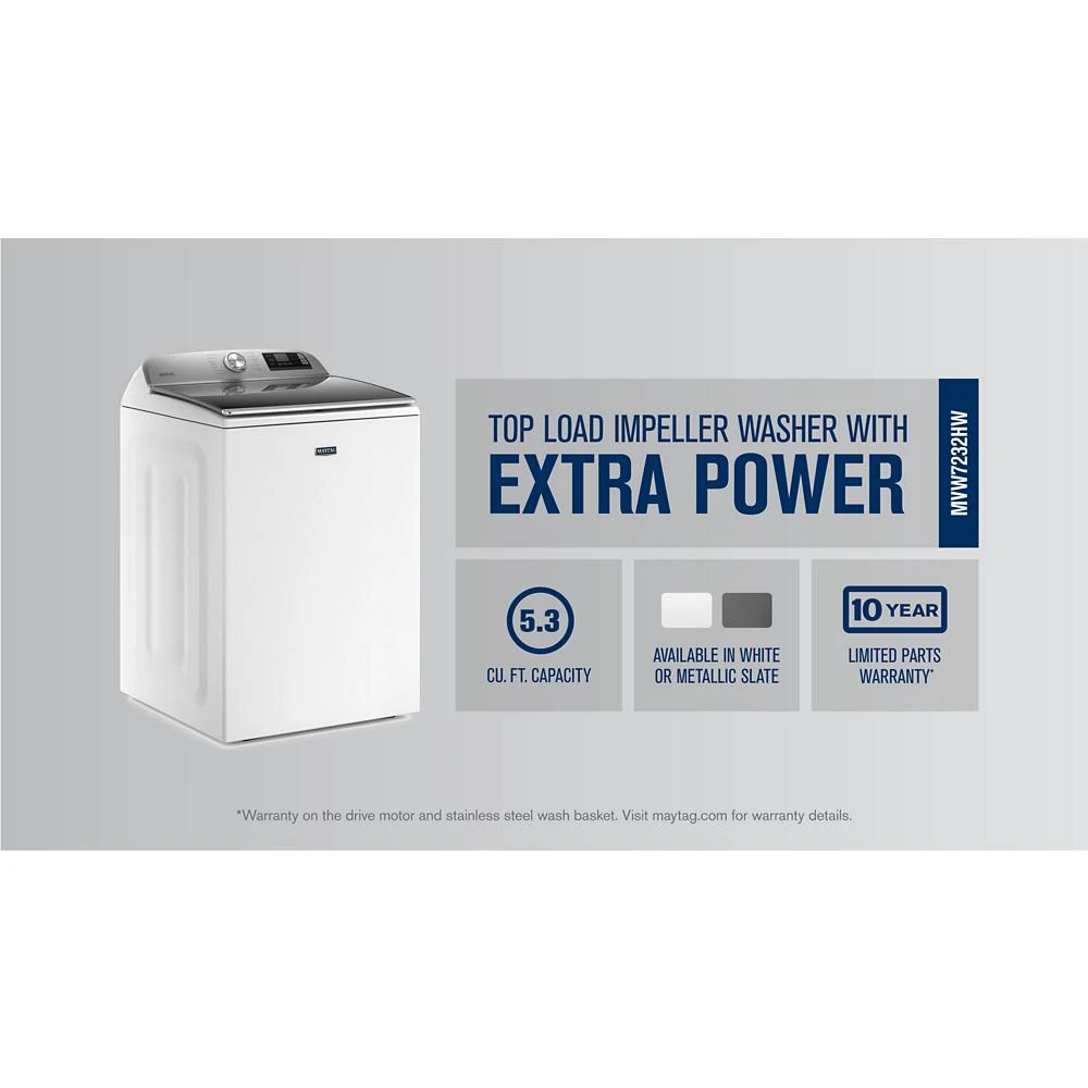 Smart Top Load Washer with Extra Power - 5.3 cu. ft. MVW7232HW
