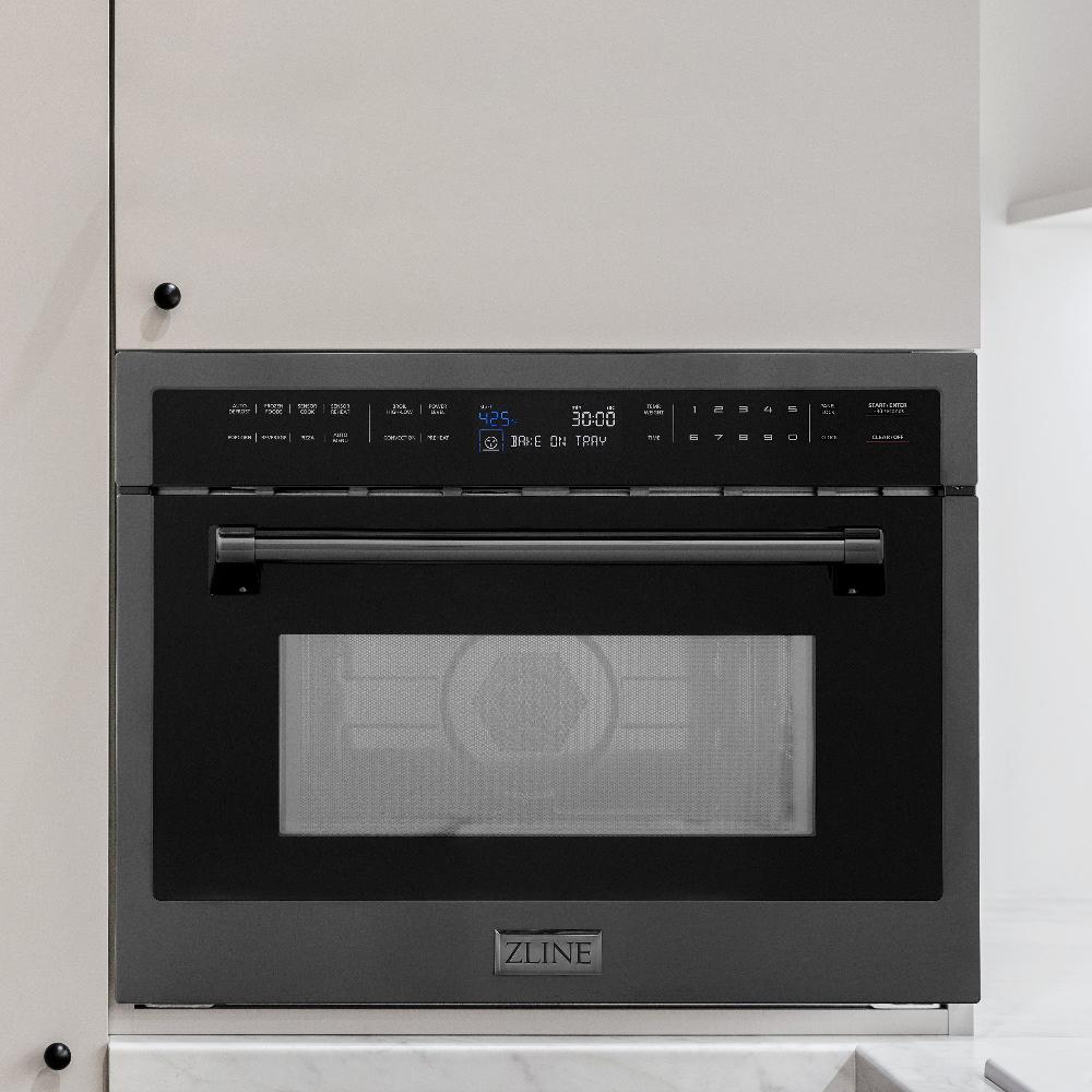 24 In. Black Stainless Steel Built-in Convection Microwave Oven With Speed And Sensor Cooking MWO24BS