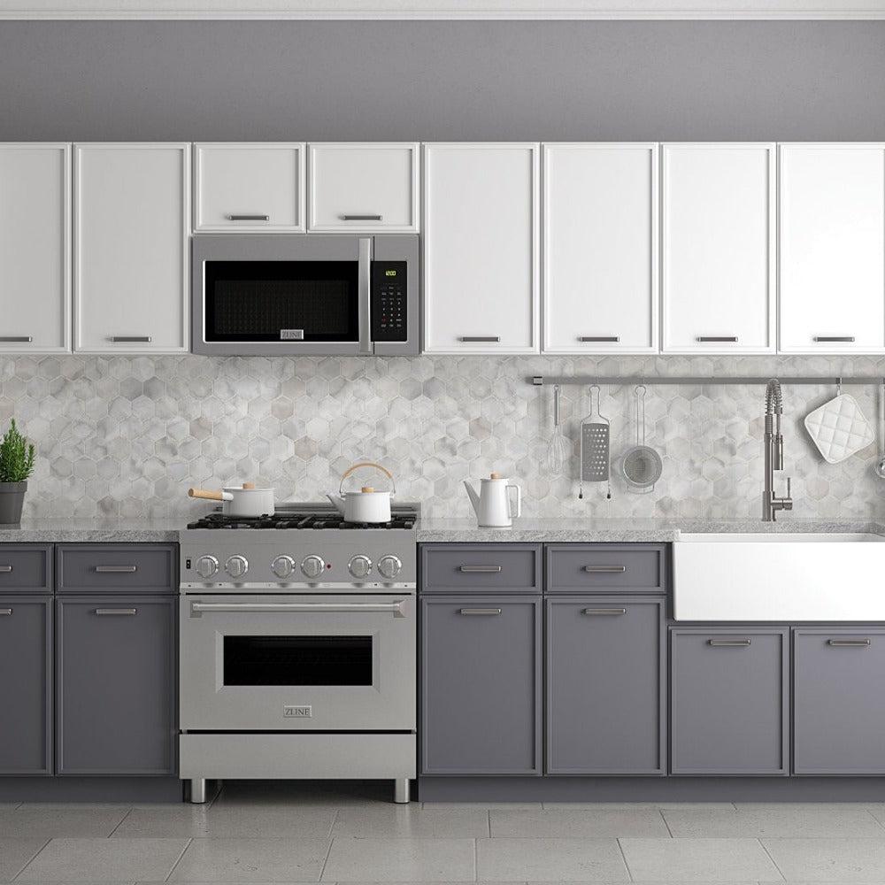 1.5 cu. ft. Over the Range Convection Microwave Oven with Modern Handle and Sensor Cooking MWOOTR30