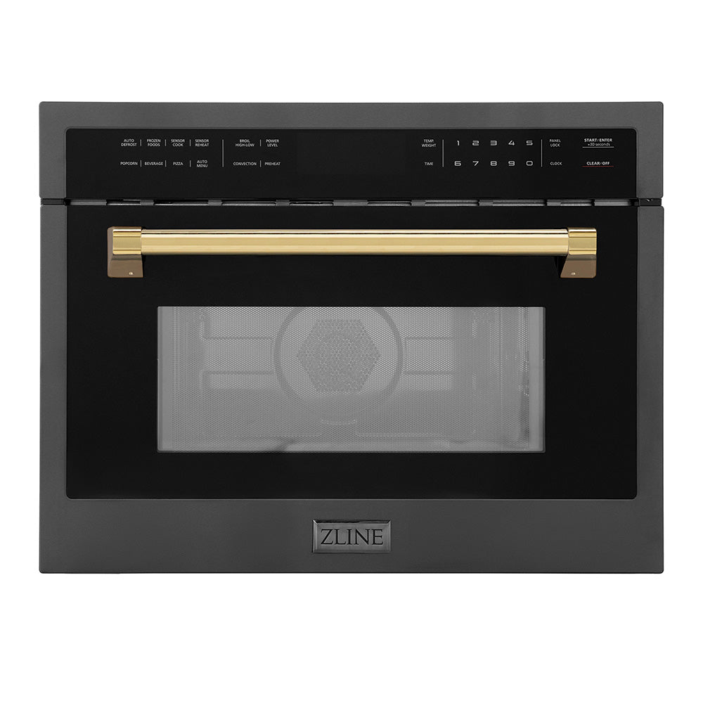 Autograph Edition 24" 1.6 cu ft. Built-in Convection Microwave Oven and Gold Accents MWOZ24BSG