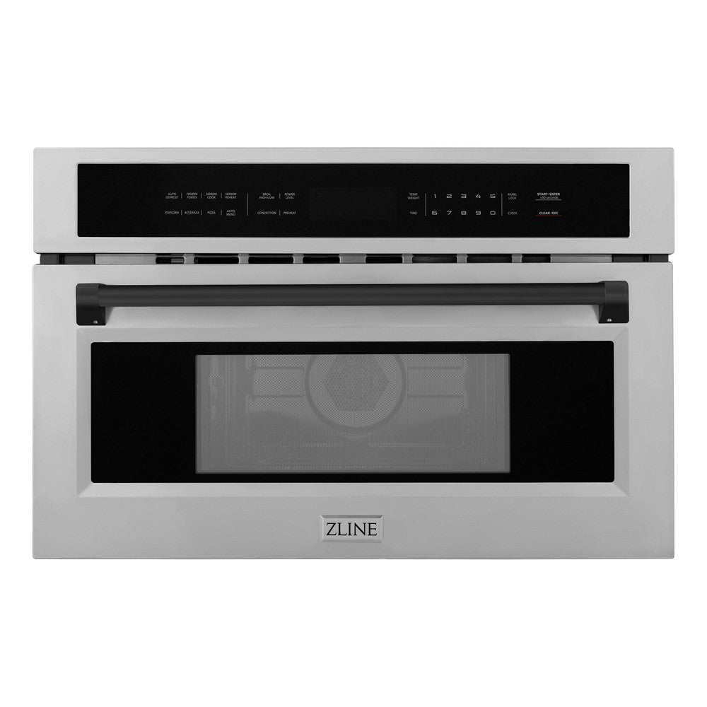 Autograph Edition 30” 1.6 cu ft. Built-in Convection Microwave Oven and Matte Black Accents MWOZ30MB