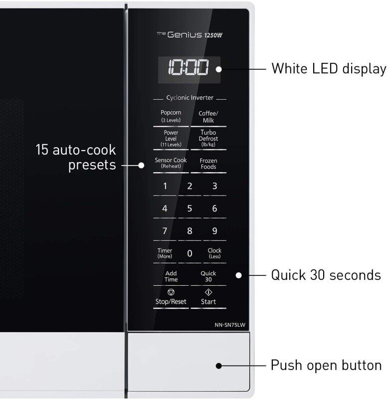 1.6 CuFt 1250 Watt SN75LW Microwave with Cyclonic Wave Inverter NNSN75LW