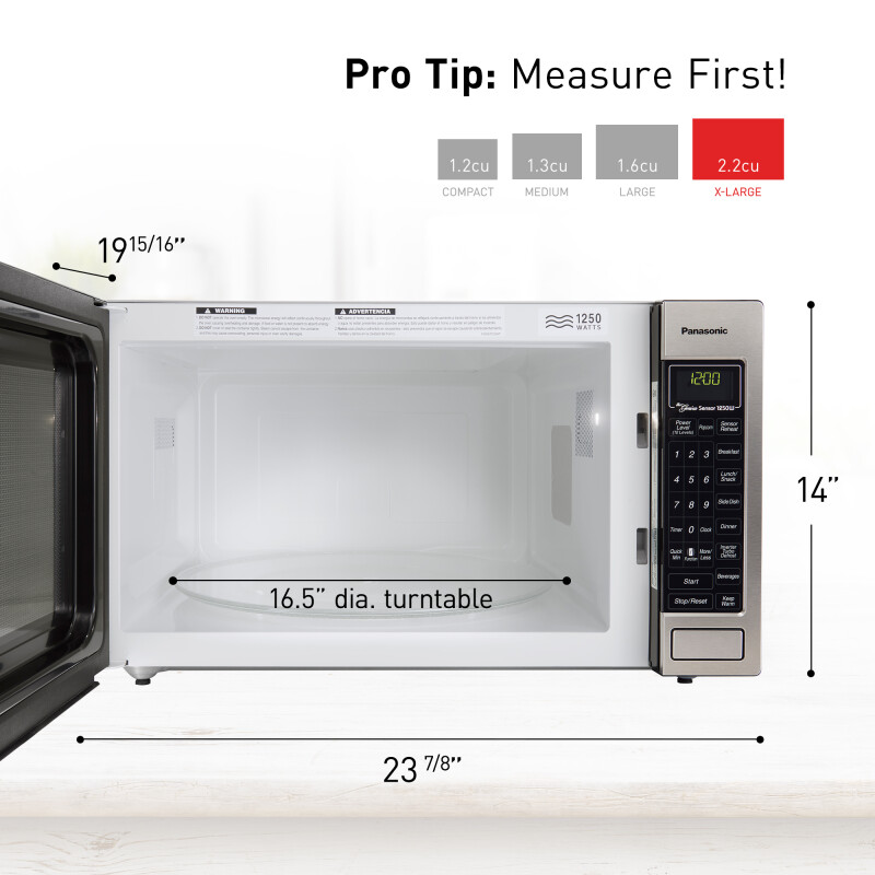 2.2 CuFt 1250 Watt T945SF Microwave with Inverter NNT945SF