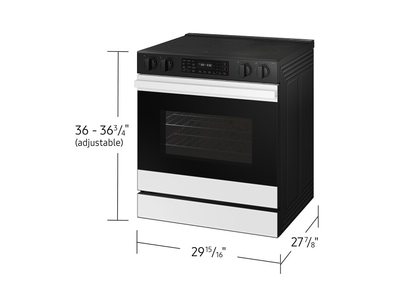 Bespoke 6.3 cu. ft. Smart Slide-In Electric Range with Air Fry & Precision Knobs in White Glass NSE6DB830012AA