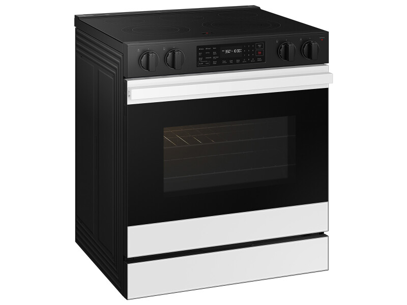 Bespoke 6.3 cu. ft. Smart Slide-In Electric Range with Air Fry & Precision Knobs in White Glass NSE6DB830012AA