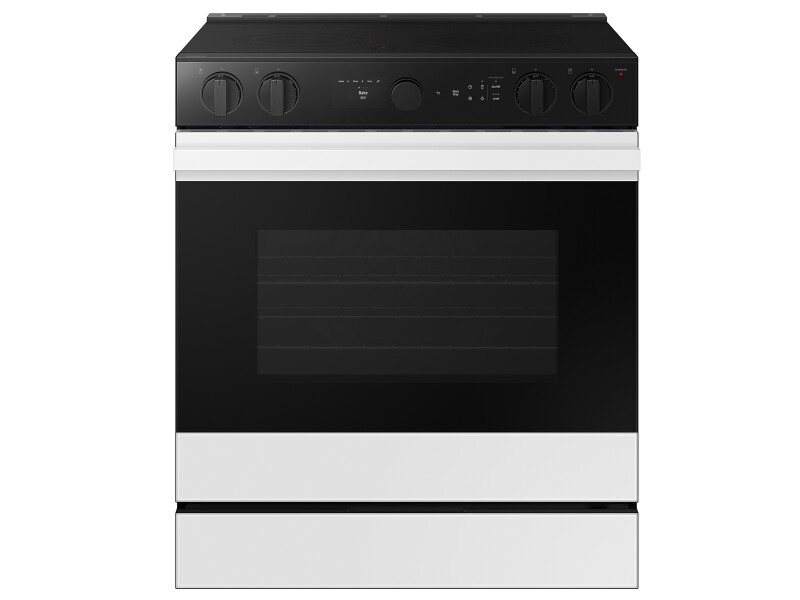 Samsung Bespoke 6.3 cu. ft. Smart Slide-In ENERGY STAR® Certified Electric Range with Air Fry in White Glass White Glass NSE6DB850212AA Picture 1