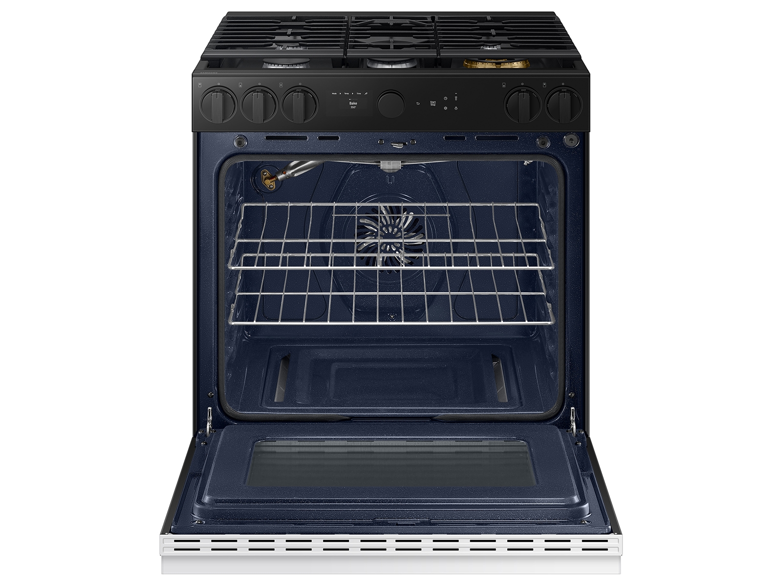 Bespoke 6.0 cu. ft. Smart Slide-In Gas Range with Smart Oven Camera & Illuminated Precision Knobs in White Glass NSG6DB870012AA