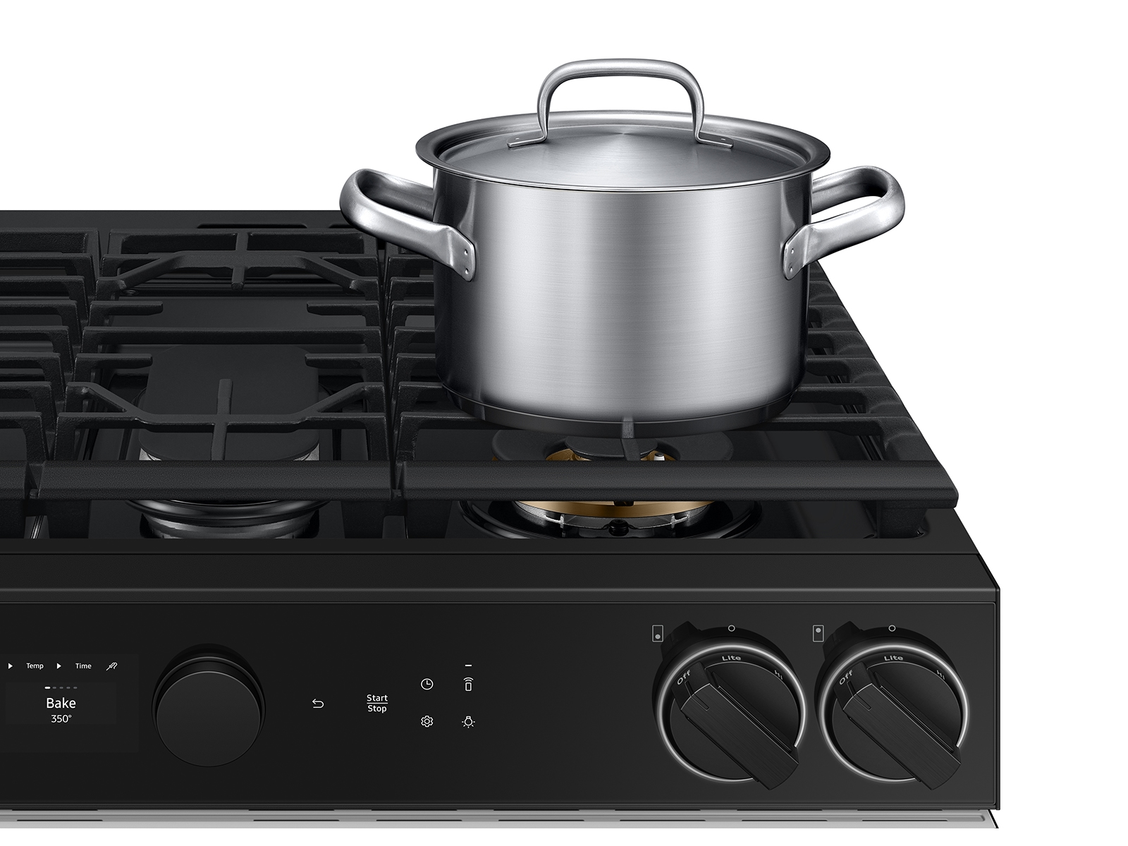 Bespoke 6.0 cu. ft. Smart Slide-In Gas Range with Smart Oven Camera & Illuminated Precision Knobs in White Glass NSG6DB870012AA