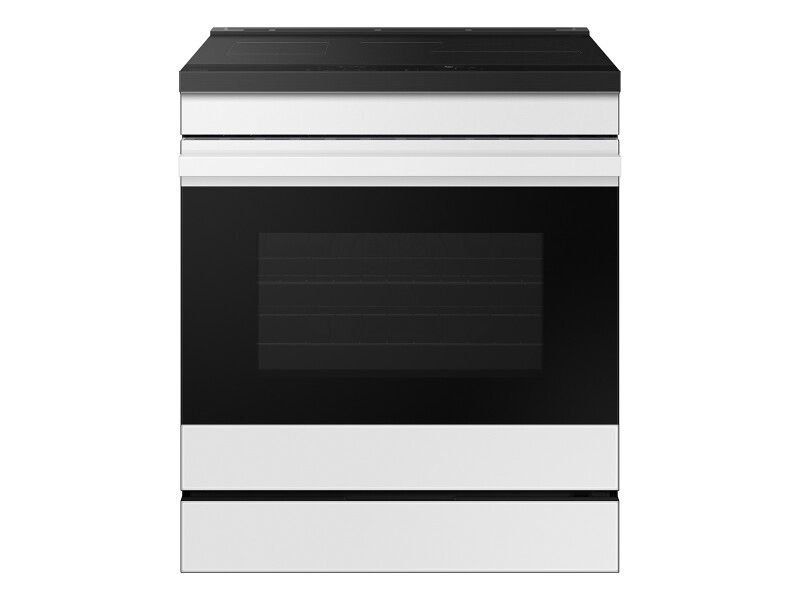 Bespoke 6.3 cu. ft. Smart Slide-In Induction Range with Anti-Scratch Glass Cooktop & Air Fry in White Glass NSI6DB930012AA