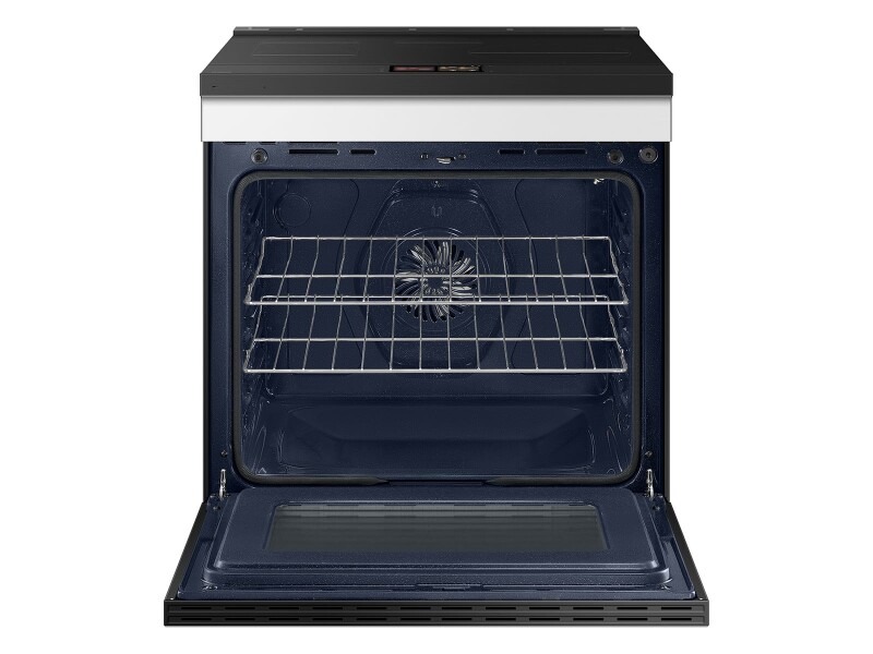 Bespoke 6.3 cu. ft. Smart Slide-In Induction Range with AI Home & Smart Oven Camera in White Glass NSI6DB990012AA