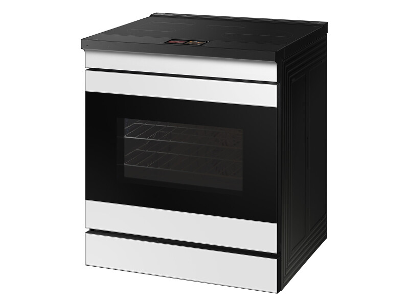 Bespoke 6.3 cu. ft. Smart Slide-In Induction Range with AI Home & Smart Oven Camera in White Glass NSI6DB990012AA