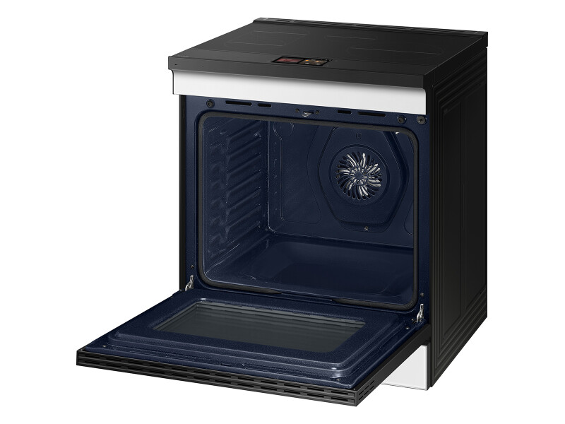 Bespoke 6.3 cu. ft. Smart Slide-In Induction Range with AI Home & Smart Oven Camera in White Glass NSI6DB990012AA