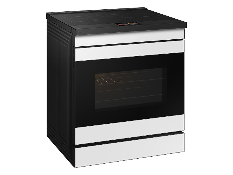 Bespoke 6.3 cu. ft. Smart Slide-In Induction Range with AI Home & Smart Oven Camera in White Glass NSI6DB990012AA