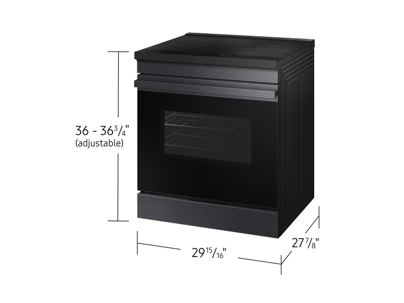 Bespoke 6.3 cu. ft. Smart Slide-In Induction Range with Anti-Scratch Glass Cooktop in Matte Black Steel NSI6DG9100MTAA