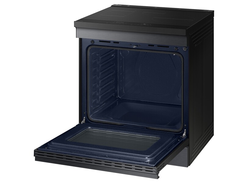 Bespoke 6.3 cu. ft. Smart Slide-In Induction Range with Anti-Scratch Glass Cooktop in Matte Black Steel NSI6DG9100MTAA