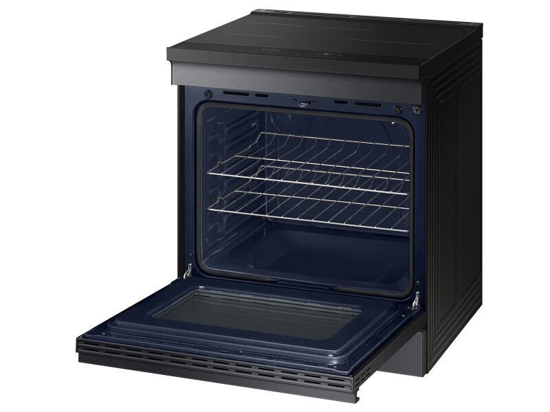 Bespoke 6.3 cu. ft. Smart Slide-In Induction Range with Anti-Scratch Glass Cooktop in Matte Black Steel NSI6DG9100MTAA