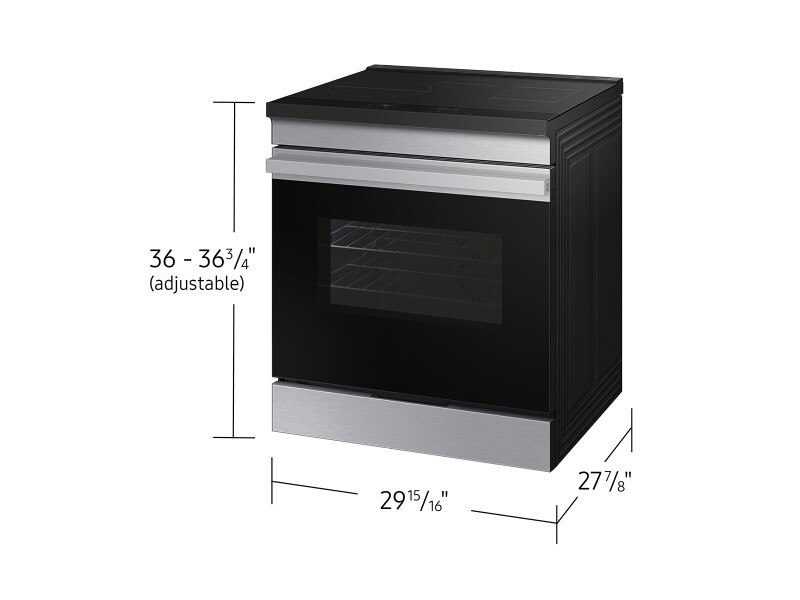 Bespoke 6.3 cu. ft. Smart Slide-In Induction Range with Anti-Scratch Glass Cooktop & Air Fry in Stainless Steel NSI6DG9300SRAA