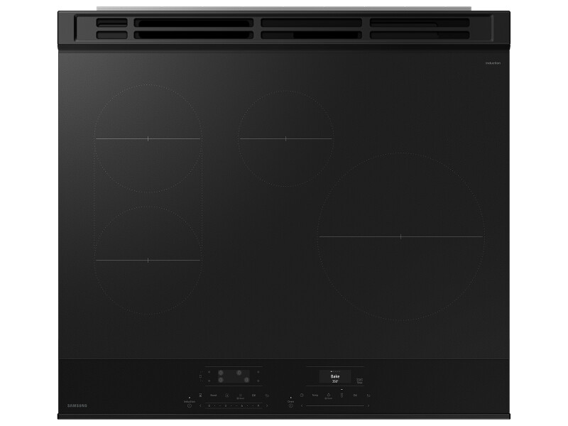 Bespoke 6.3 cu. ft. Smart Slide-In Induction Range with Anti-Scratch Glass Cooktop & Air Fry in Stainless Steel NSI6DG9300SRAA