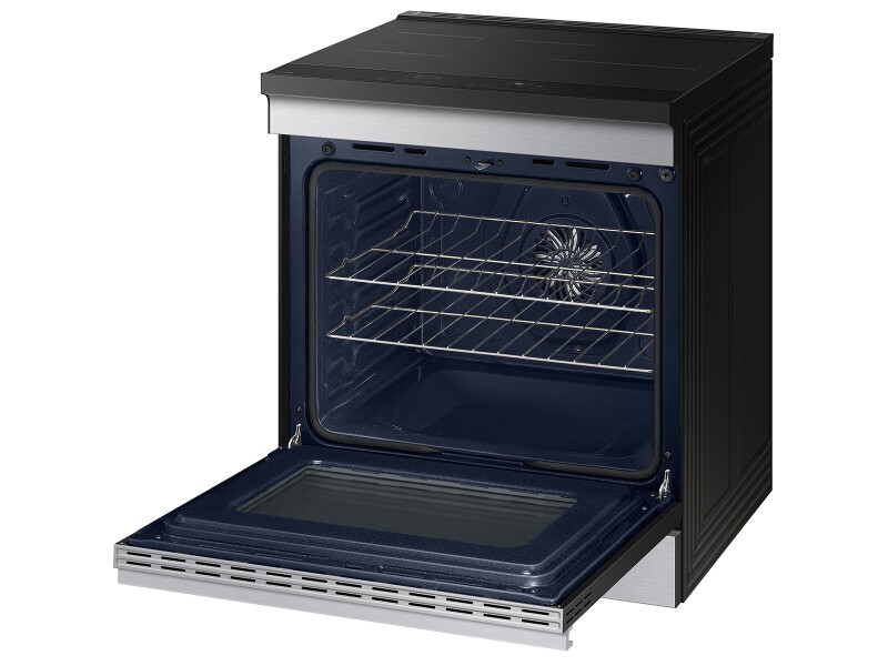 Bespoke 6.3 cu. ft. Smart Slide-In Induction Range with Anti-Scratch Glass Cooktop & Air Fry in Stainless Steel NSI6DG9300SRAA