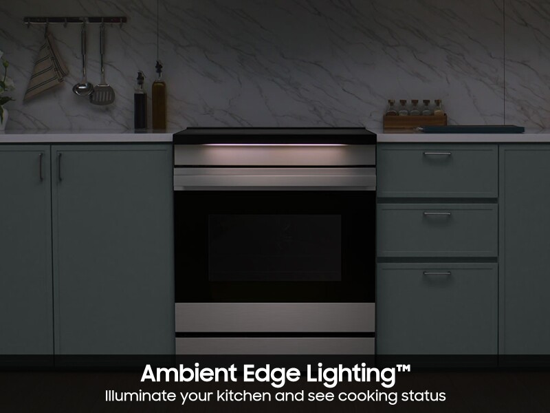 Bespoke 6.3 cu. ft. Smart Slide-In Induction Range with Ambient Edge Lighting™ & Air Sous Vide in Stainless Steel NSI6DG9500SRAA