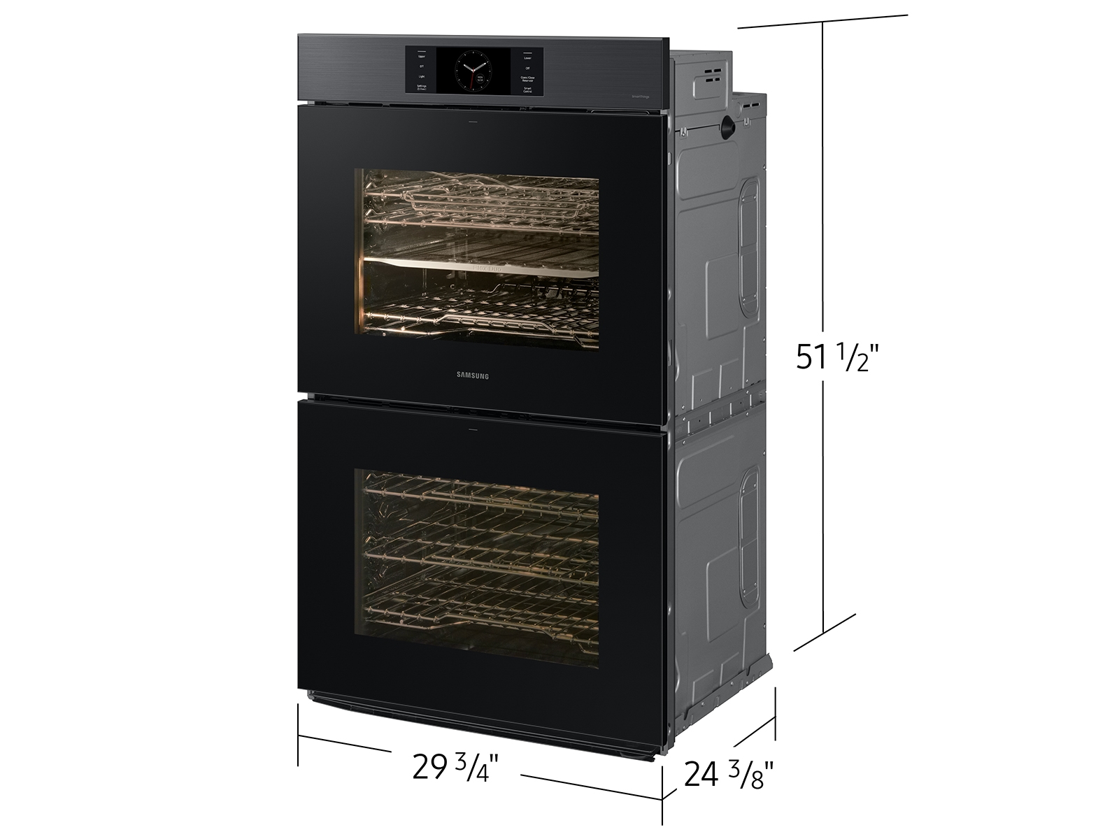 Bespoke 30" Matte Black Steel Double Wall Oven with AI Pro Cooking™ Camera NV51CG700DMTAA