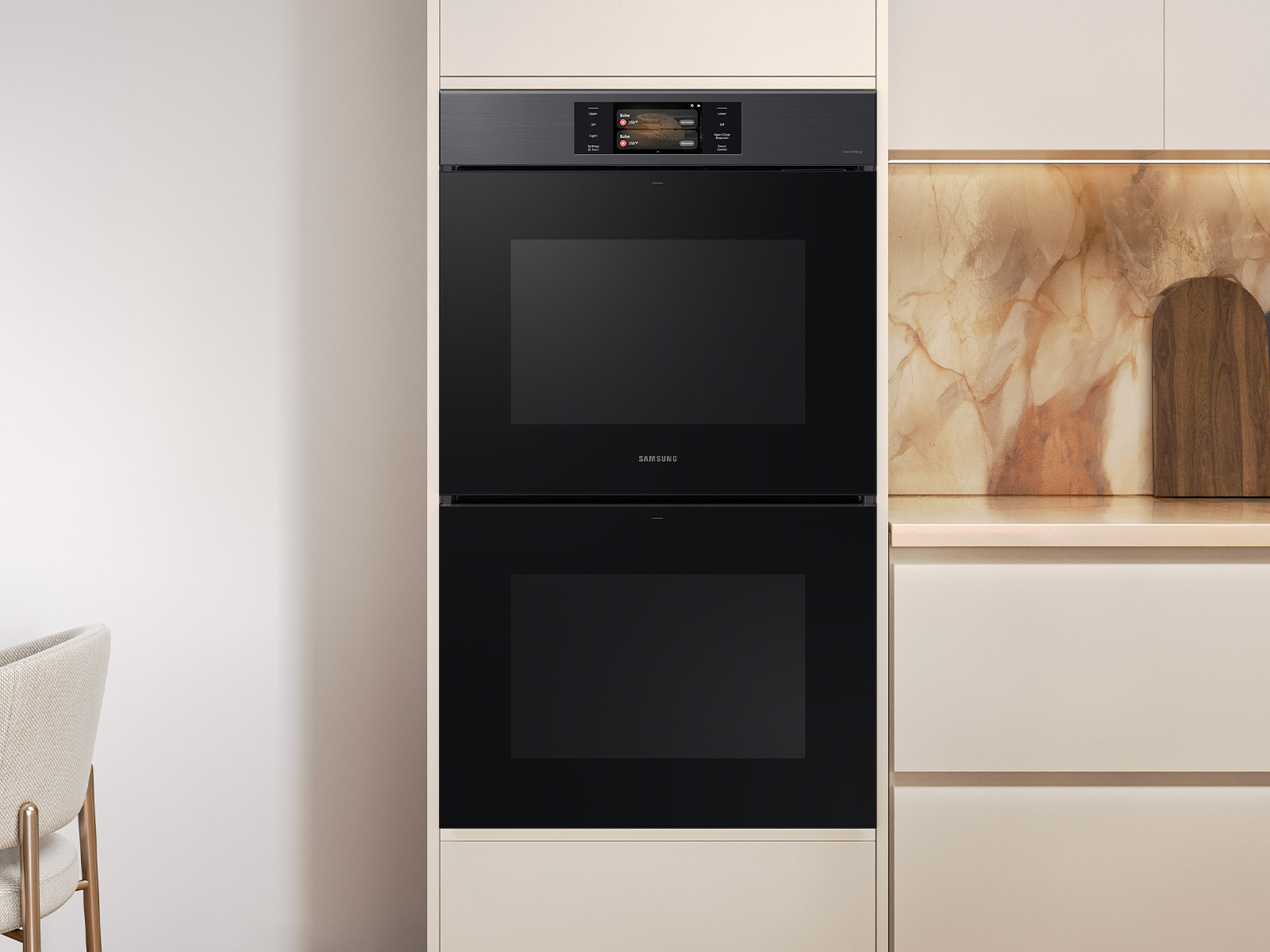 Bespoke 30" Matte Black Steel Double Wall Oven with AI Pro Cooking™ Camera NV51CG700DMTAA