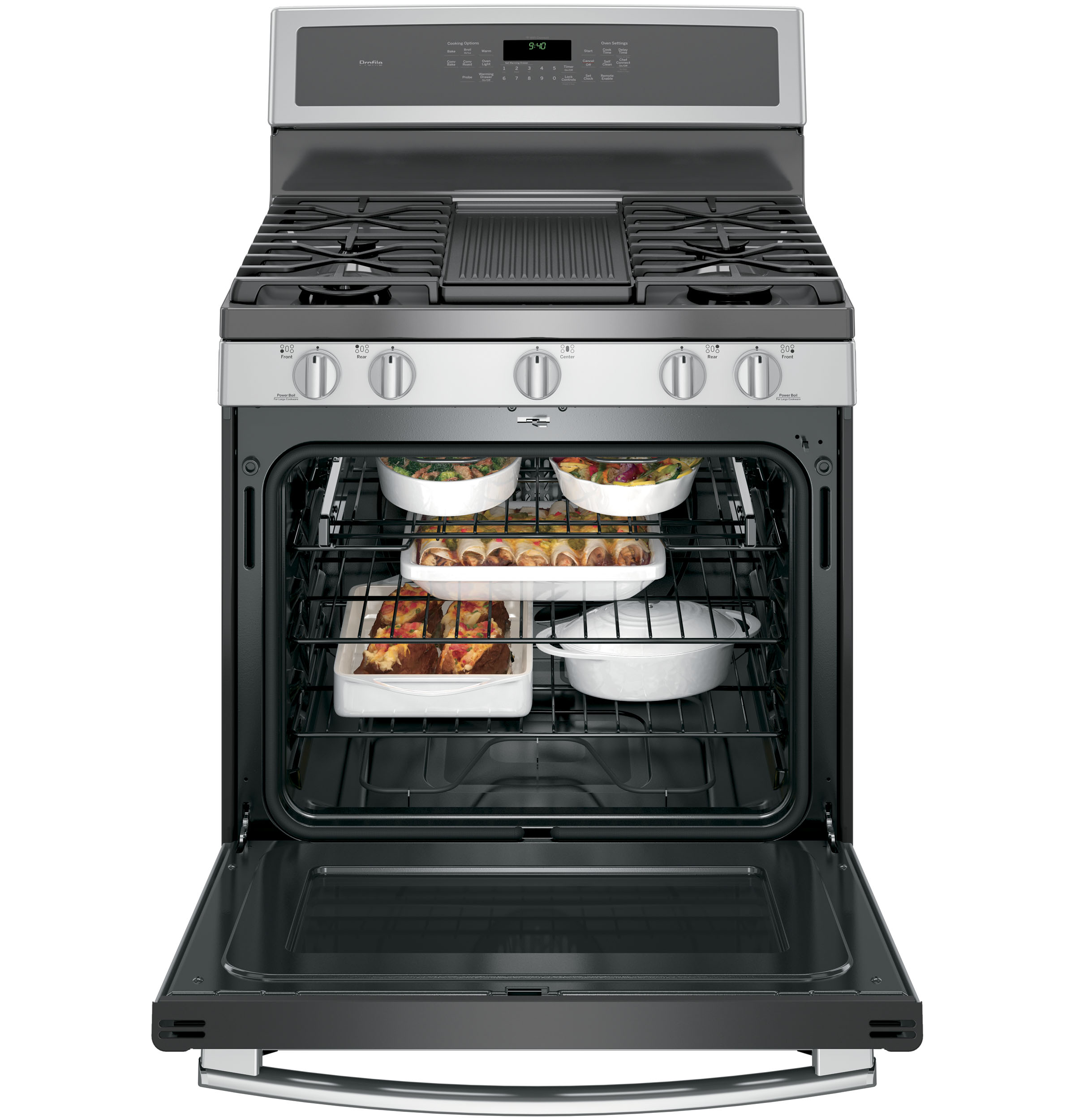 30" Smart Dual-Fuel Free-Standing Convection Range with Warming Drawer P2B940SEJSS