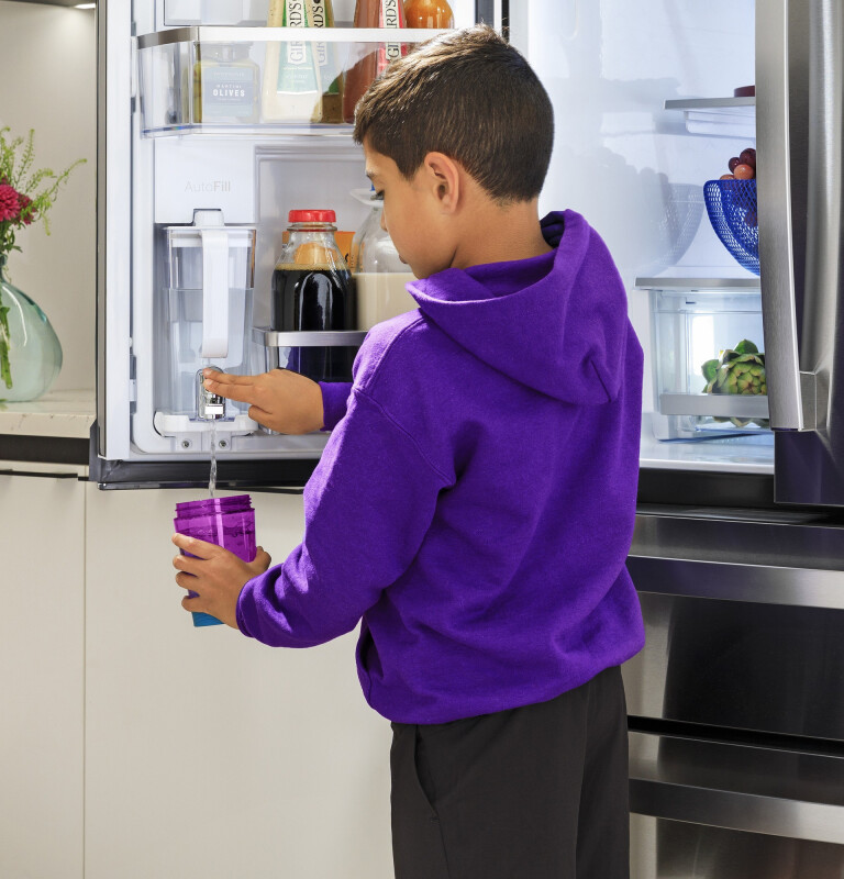 Ge Profile™ Energy Star® 28.3 Cu. Ft. Quad-door Refrigerator With Dual-dispense Autofill Pitcher PAE28BYTFS