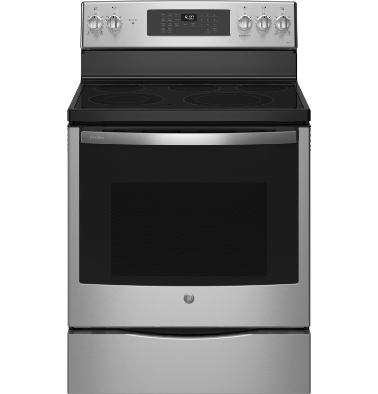 GE Profile 30" Smart  Free-Standing Electric Convection Fingerprint Resistant Range with No Preheat Air Fry Stainless Steel PB900YVFS Picture 1