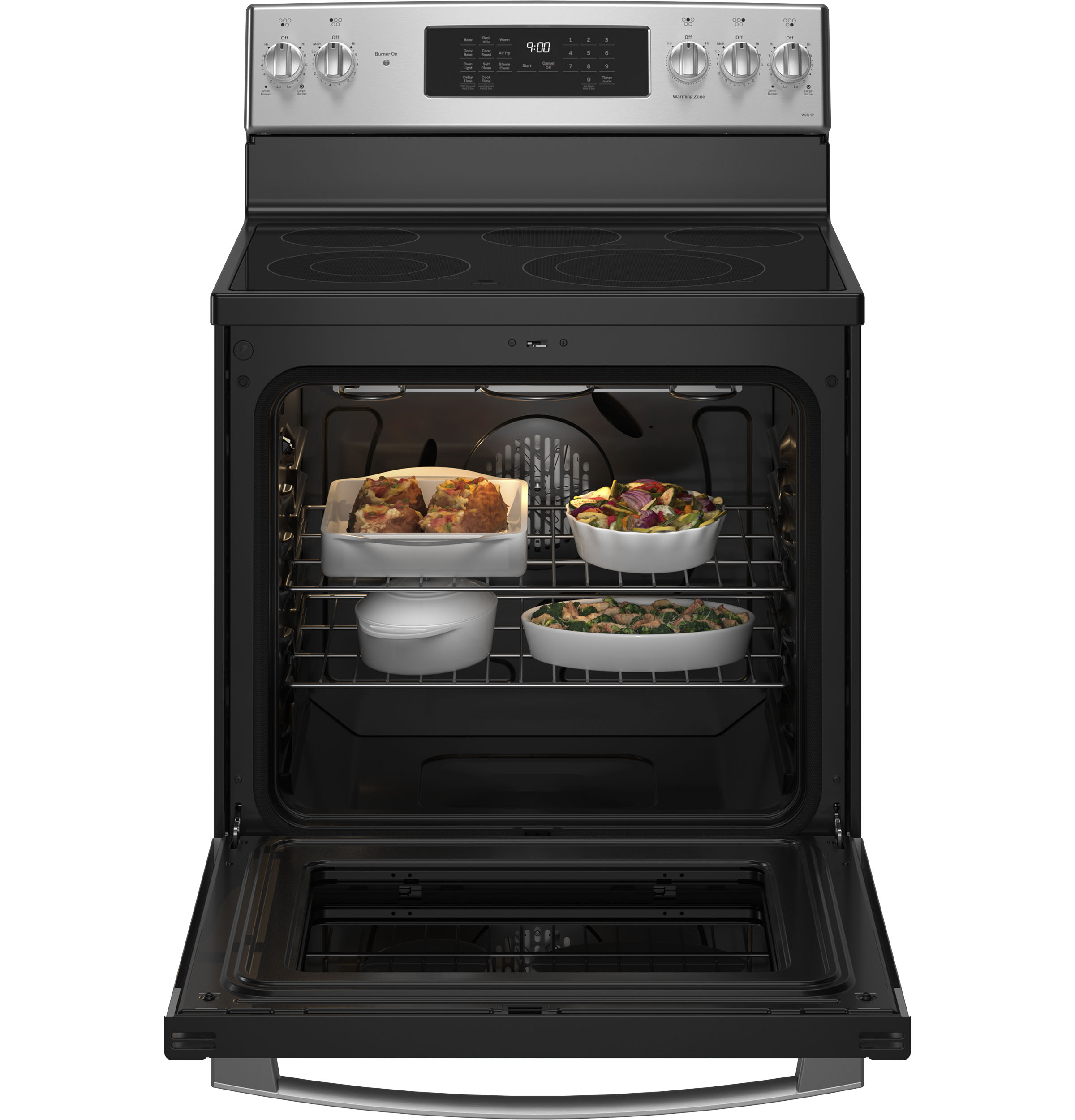 30" Smart Free-Standing Electric Convection Fingerprint Resistant Range with No Preheat Air Fry PB900YVFS
