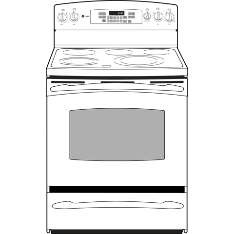 30" Free Standing Electric Range PB909TPWW