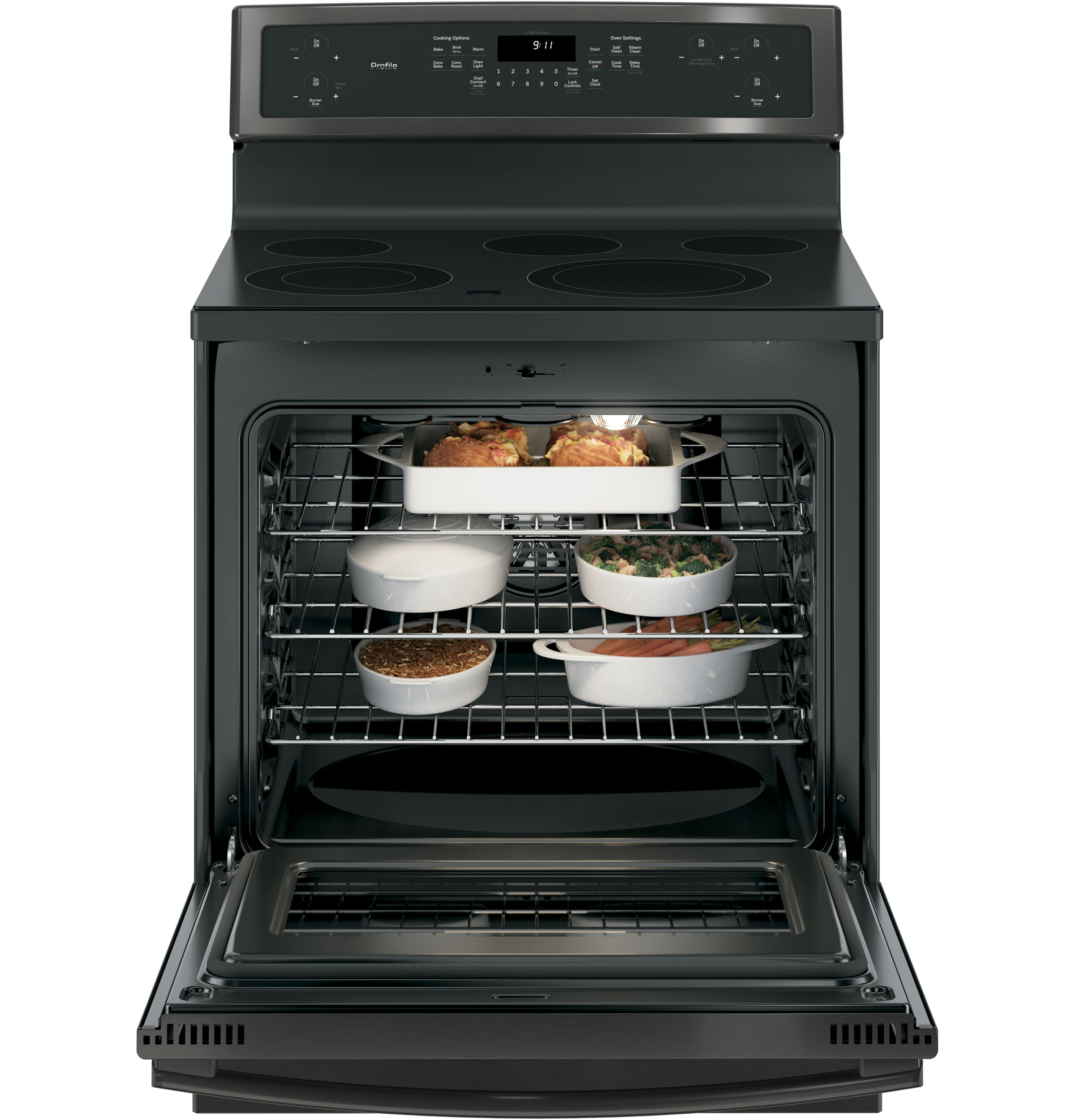 30" Free-Standing Electric Convection Range PB911BJTS